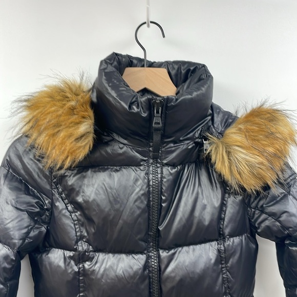 Girl's SAM S13 Duvet Down Puffer Coat Softshell Winter Jacket Black - Picture 2 of 7